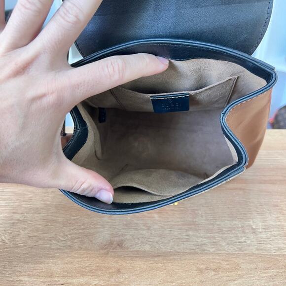 GG Supreme Monogram Calfskin Padlock Backpack Beige Cuir Black - Picture 6 of 15